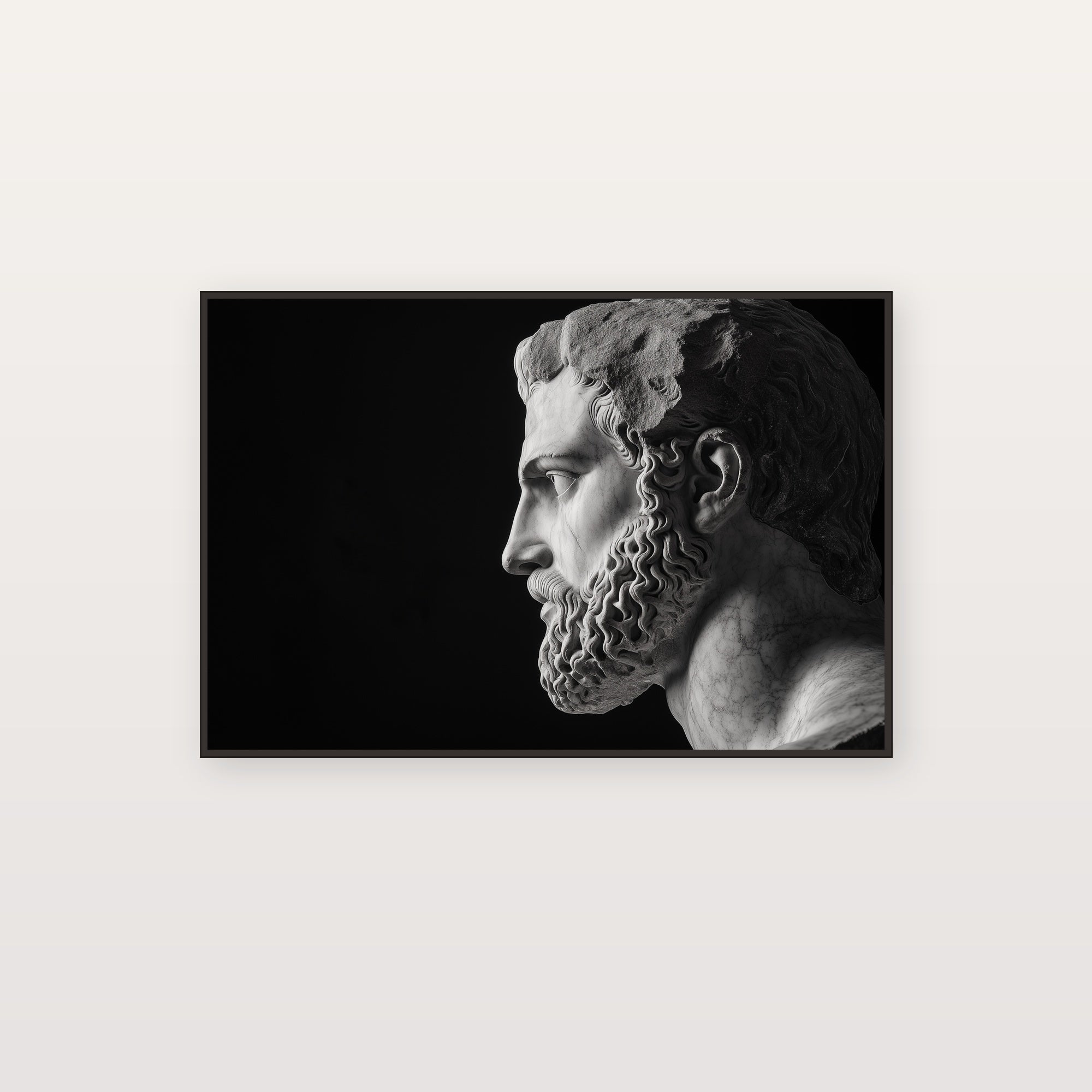 Hercules Statue Canvas Wall Art | Greek Monochrome Print, Home Gym Stoic Decor, Stretched Canvas — hercules-statue-monochrome-canvas-print.jpg
