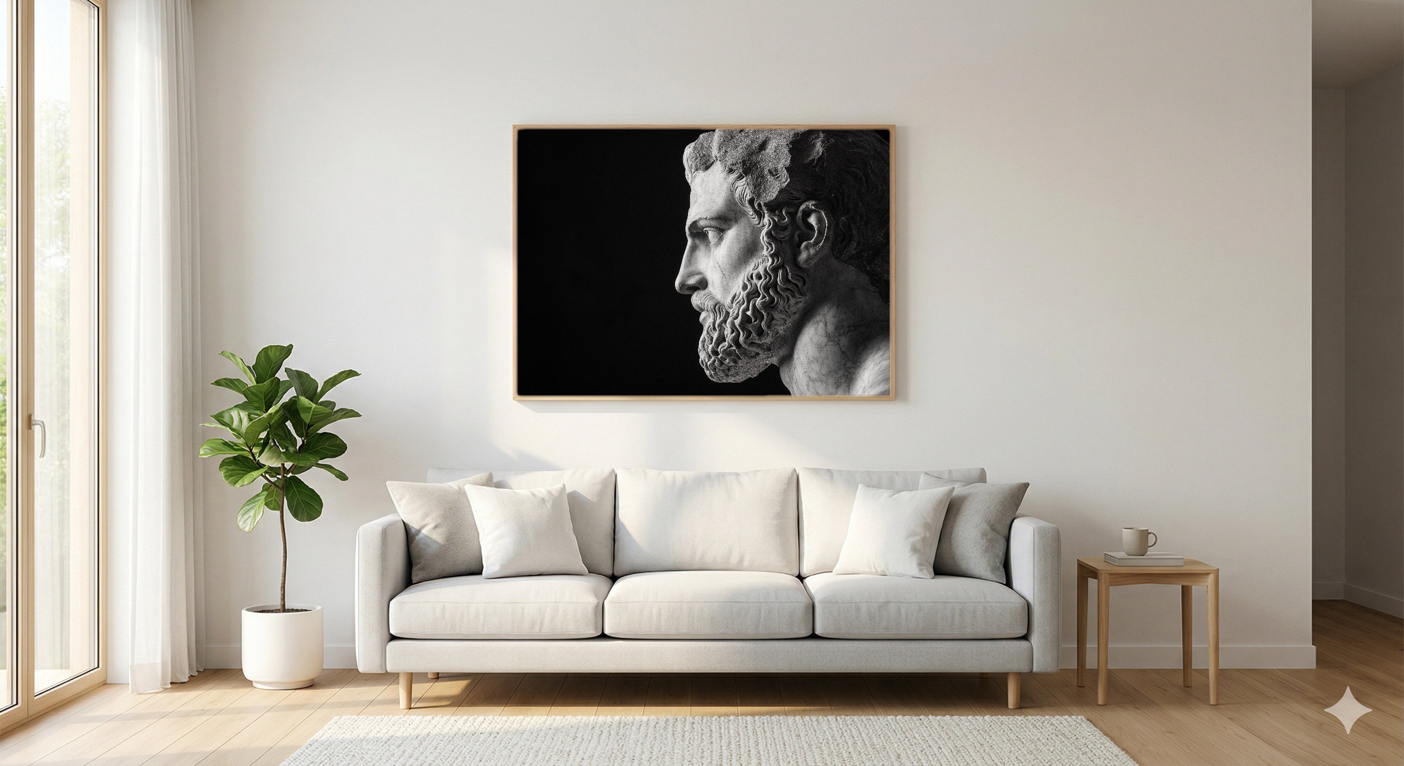 Hercules Statue Canvas Wall Art | Greek Monochrome Print, Home Gym Stoic Decor, Stretched Canvas — hercules-statue-monochrome-living-room-wall-art.jpg