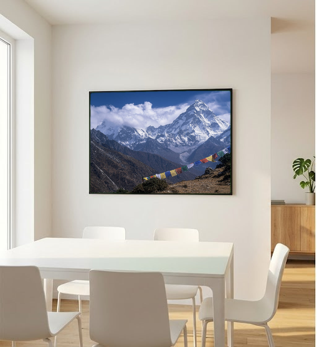 Mount Everest Canvas Wall Art | Himalayan Landscape Print, Snow Peaks, Nature Decor, Stretched Canvas — himalayas-everest-bedroom-wall-art.jpg