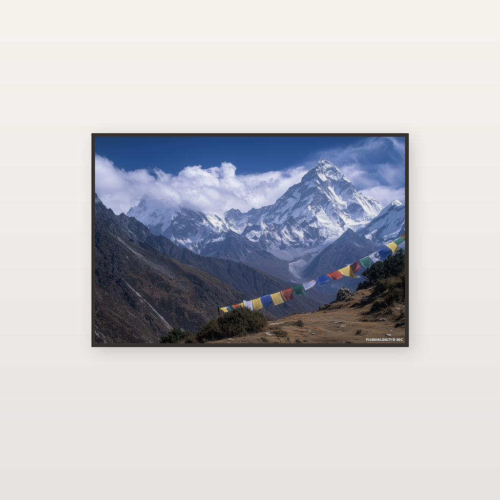 Mount Everest Canvas Wall Art | Himalayan Landscape Print, Snow Peaks, Nature Decor, Stretched Canvas — himalayas-everest-canvas-print.jpg