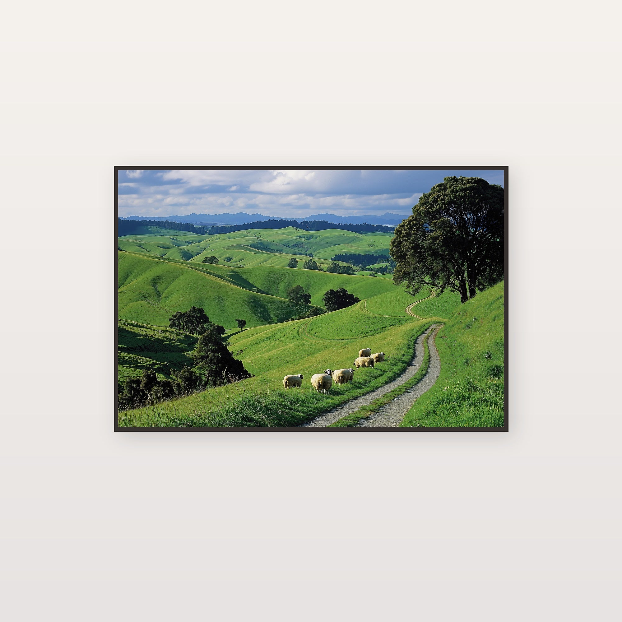 Hobbiton Canvas Wall Art | New Zealand Countryside Print, Rolling Hills, Fantasy Decor, Stretched Canvas — hobbit-shire-newzealand-canvas-print.jpg