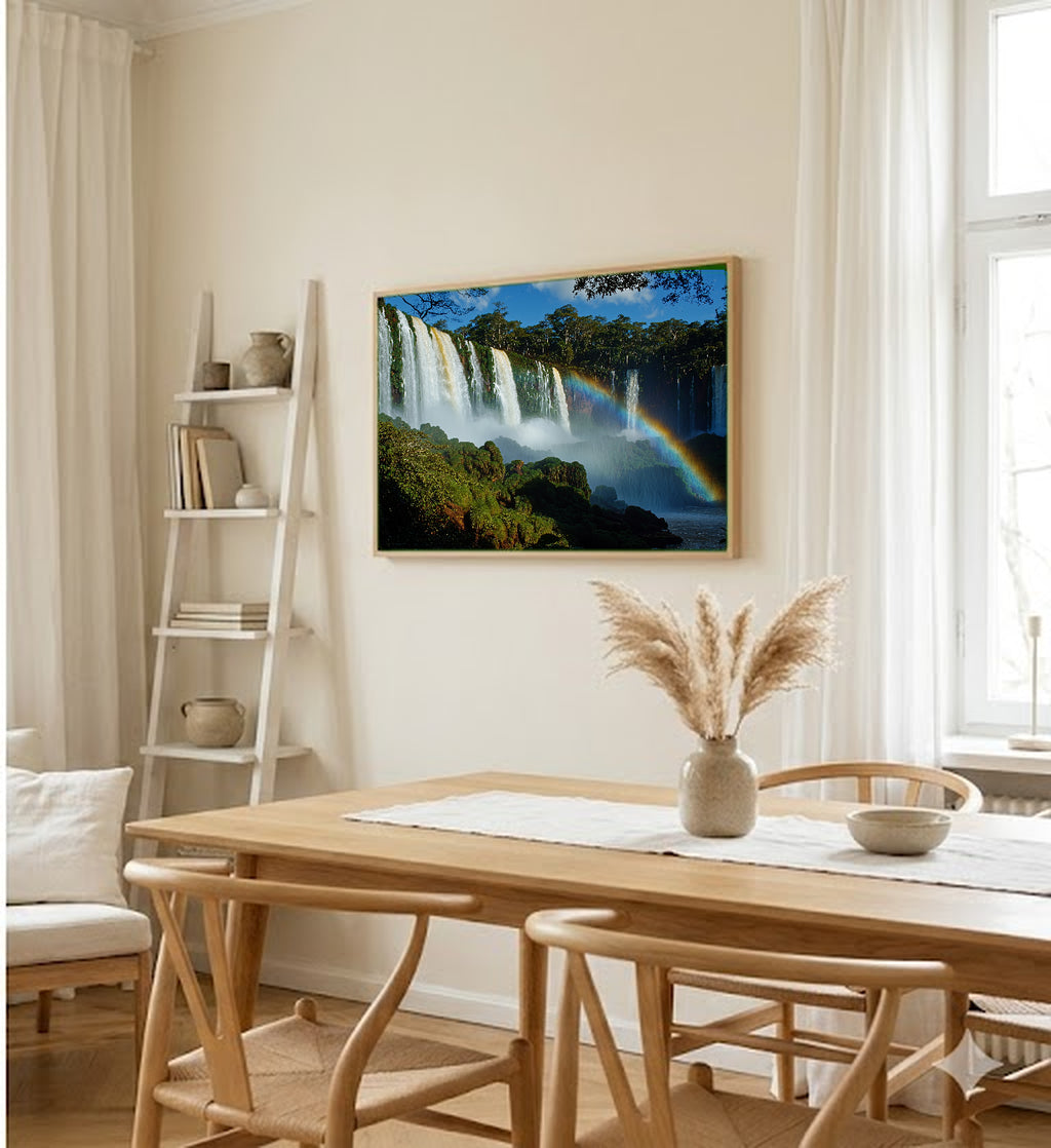 Iguazu Falls Canvas Wall Art | Brazil Argentina Print, Waterfall Wonder, Nature Decor, Stretched Canvas — iguazu-falls-dining-room-wall-art.jpg