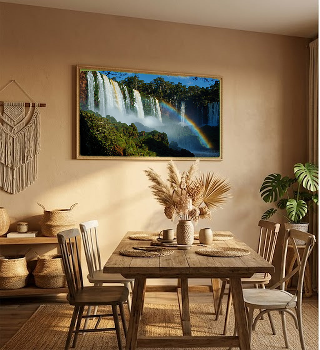 Iguazu Falls Canvas Wall Art | Brazil Argentina Print, Waterfall Wonder, Nature Decor, Stretched Canvas — iguazu-falls-hallway-wall-art.jpg
