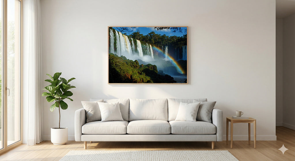Iguazu Falls Canvas Wall Art | Brazil Argentina Print, Waterfall Wonder, Nature Decor, Stretched Canvas — iguazu-falls-living-room-wall-art.jpg