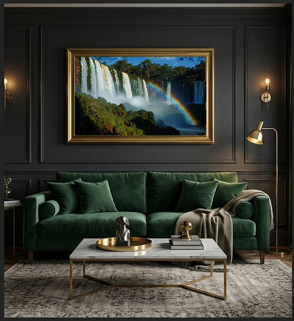 Iguazu Falls Canvas Wall Art | Brazil Argentina Print, Waterfall Wonder, Nature Decor, Stretched Canvas — iguazu-falls-office-wall-art.jpg