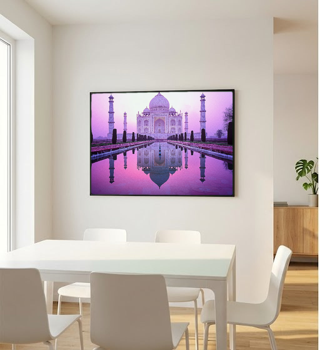 Taj Mahal Canvas Wall Art | India Sunrise Print, Historical Landmark, Asian Decor, Stretched Canvas — india-taj-mahal-bedroom-wall-art.jpg