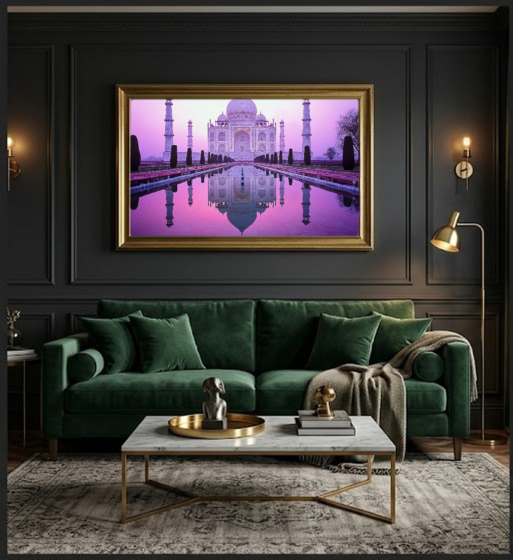 Taj Mahal Canvas Wall Art | India Sunrise Print, Historical Landmark, Asian Decor, Stretched Canvas — india-taj-mahal-office-wall-art.jpg
