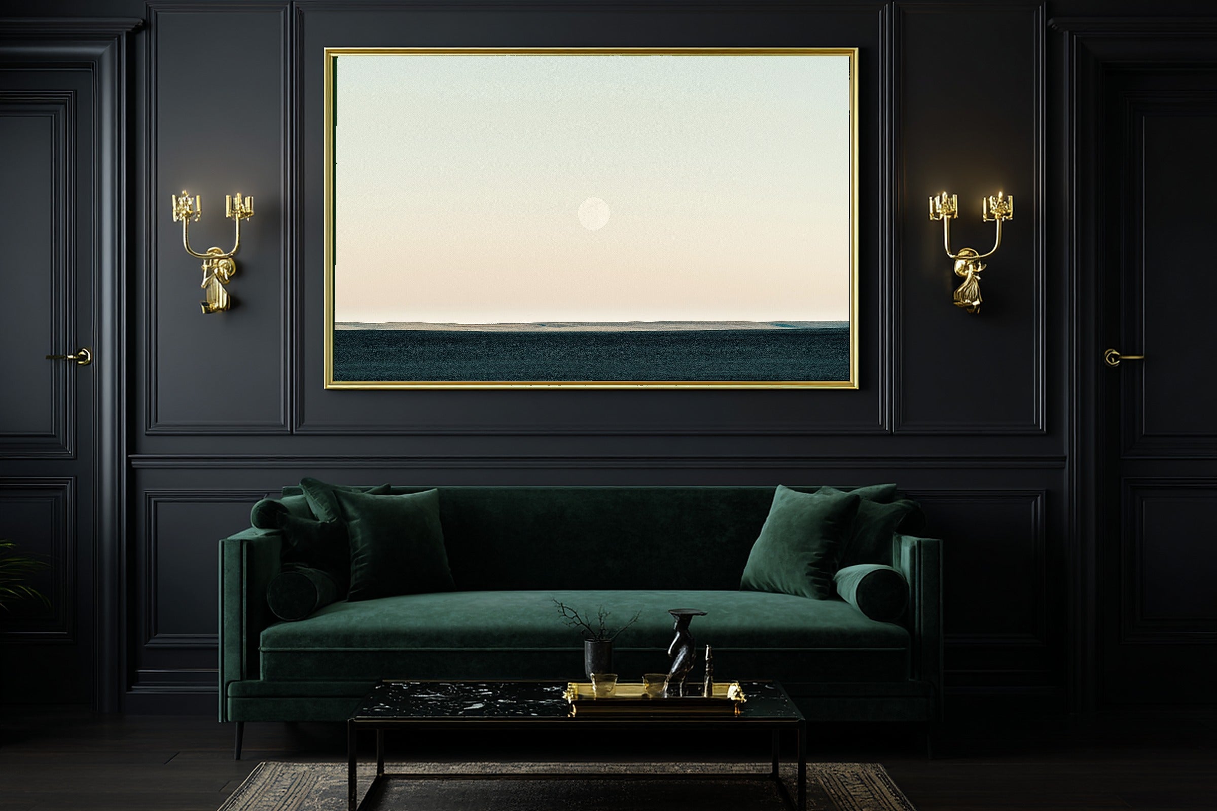 Indigo Moonscape Pale Sky Museum-Quality Canvas, Neutral Brushstroke Canvas Wall Art, Modern Living Room Statement Piece, Gift for Creatives — indigo-moonscape-pale-sky-office-wall-art.jpg