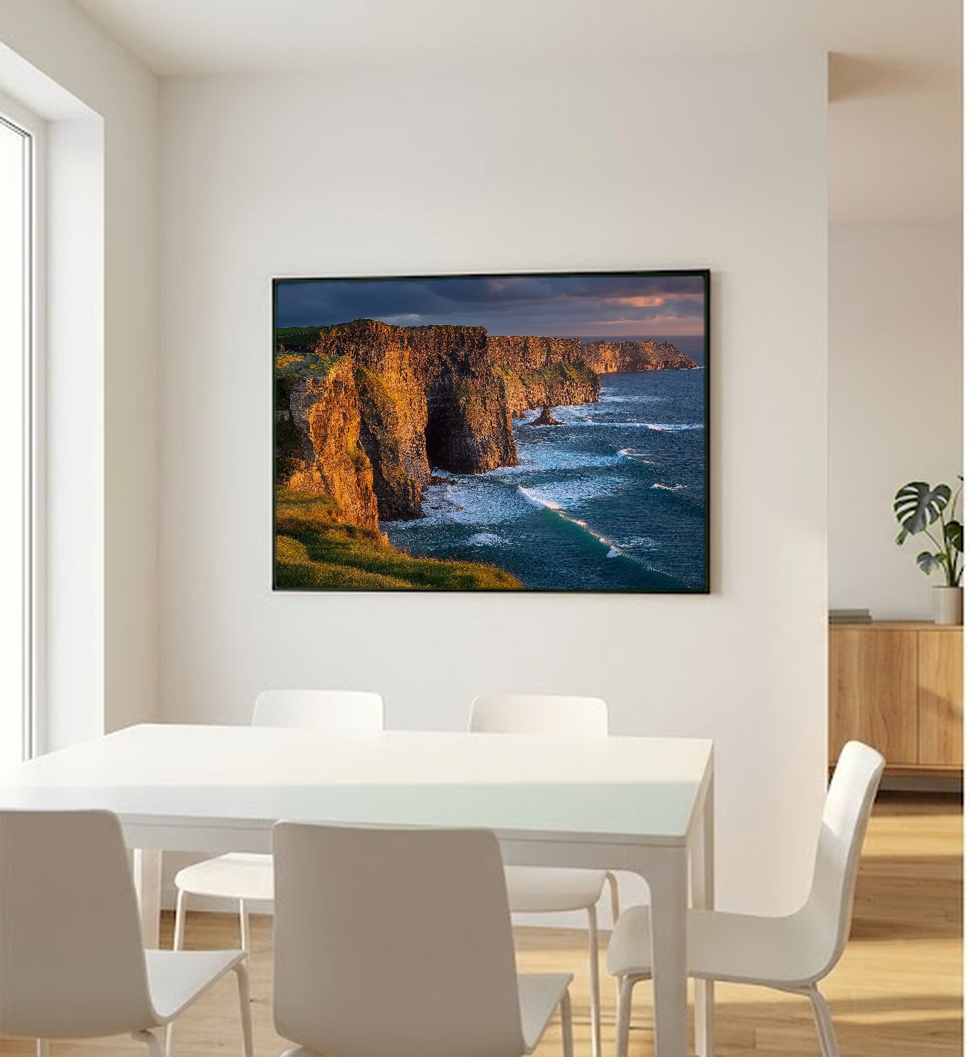 Cliffs of Moher Canvas Wall Art | Ireland Coast Print, Atlantic Ocean, Celtic Decor, Stretched Canvas — ireland-cliffs-moher-bedroom-wall-art.jpg