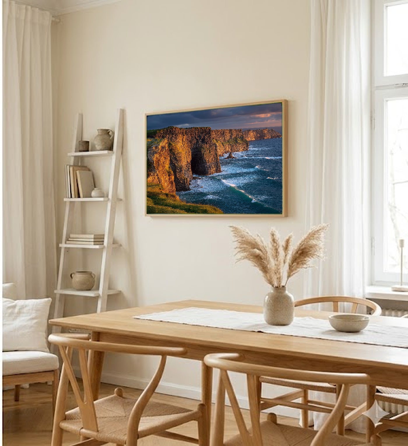 Cliffs of Moher Canvas Wall Art | Ireland Coast Print, Atlantic Ocean, Celtic Decor, Stretched Canvas — ireland-cliffs-moher-dining-room-wall-art.jpg
