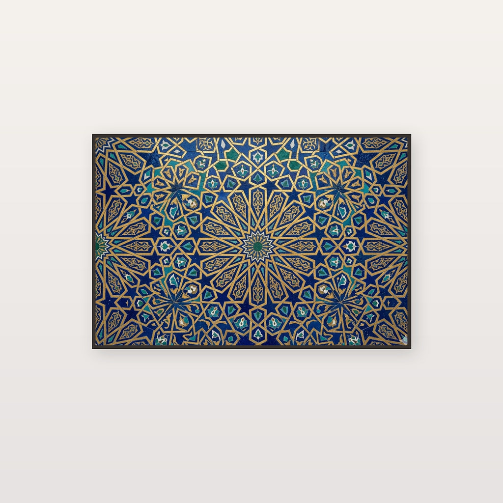 Islamic Geometry Canvas Wall Art - Sacred Pattern Print, Arabesque, Modern Muslim Decor, Stretched Canvas — islamic geometric art canvas print