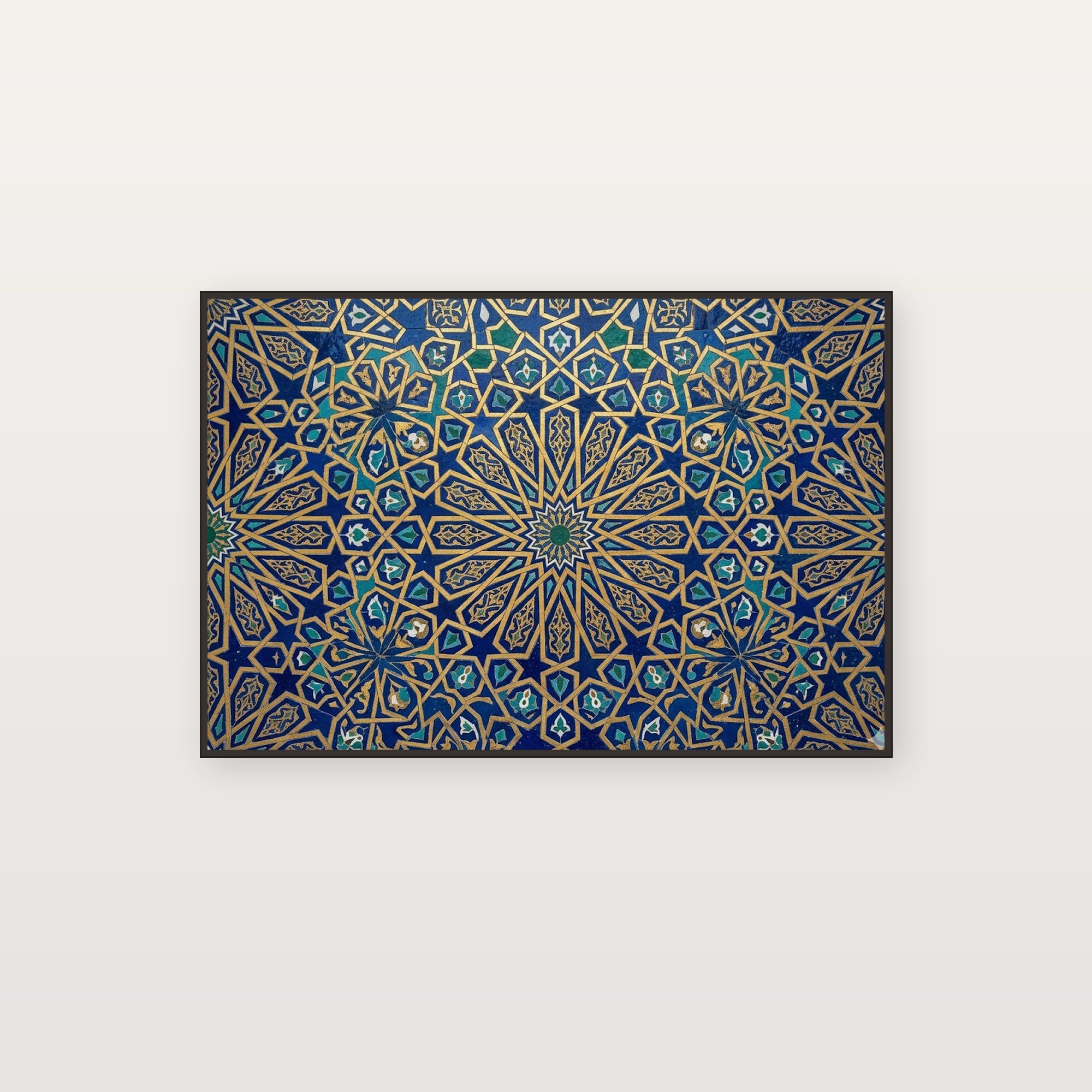 Islamic Geometry Canvas Wall Art - Sacred Pattern Print, Arabesque, Modern Muslim Decor, Stretched Canvas — islamic geometric art canvas print