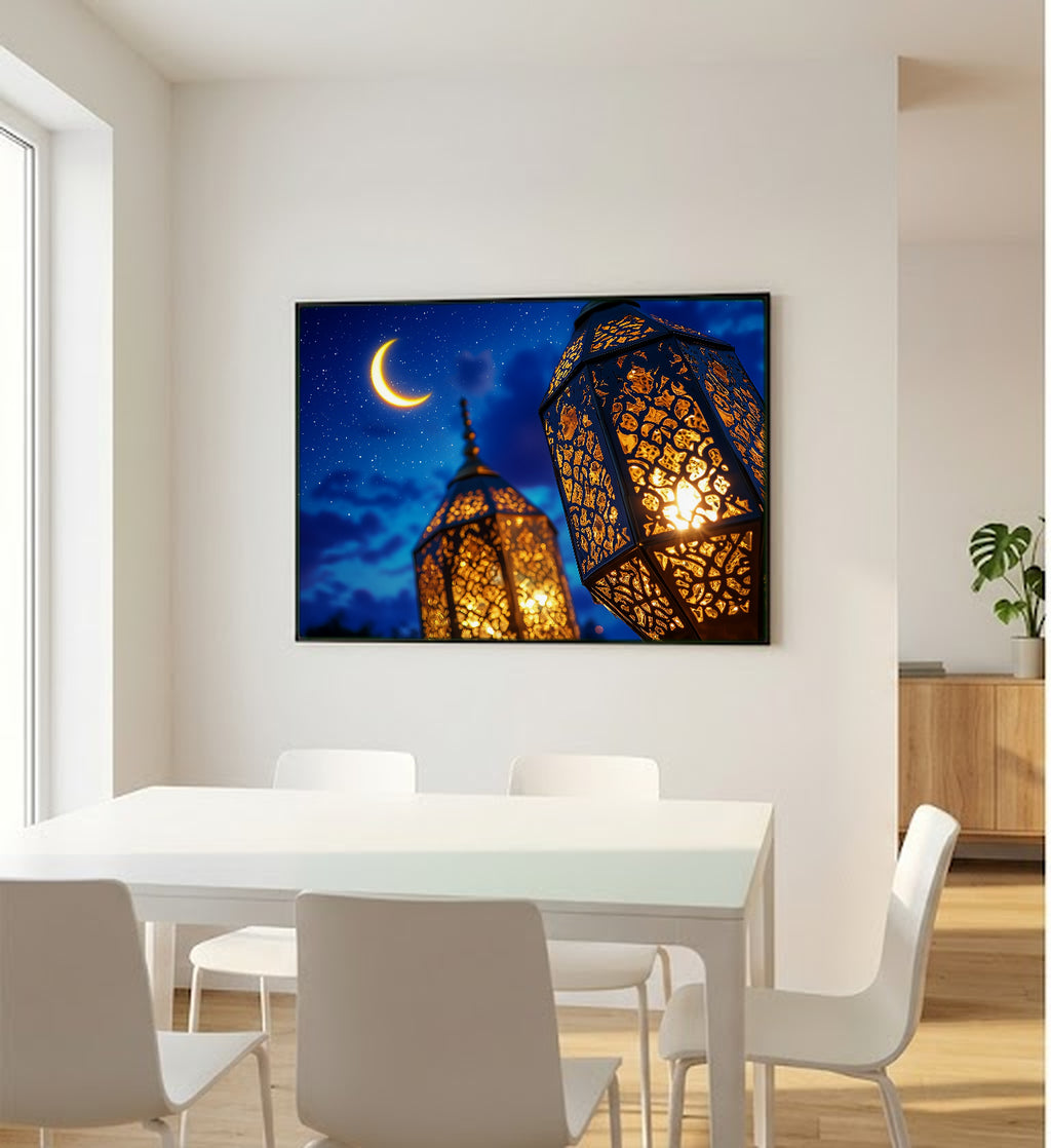 Islamic Lantern Canvas Wall Art | Ramadan Light Print, Sacred Glow, Muslim Decor, Stretched Canvas — islamic-lantern-ramadan-bedroom-wall-art.jpg
