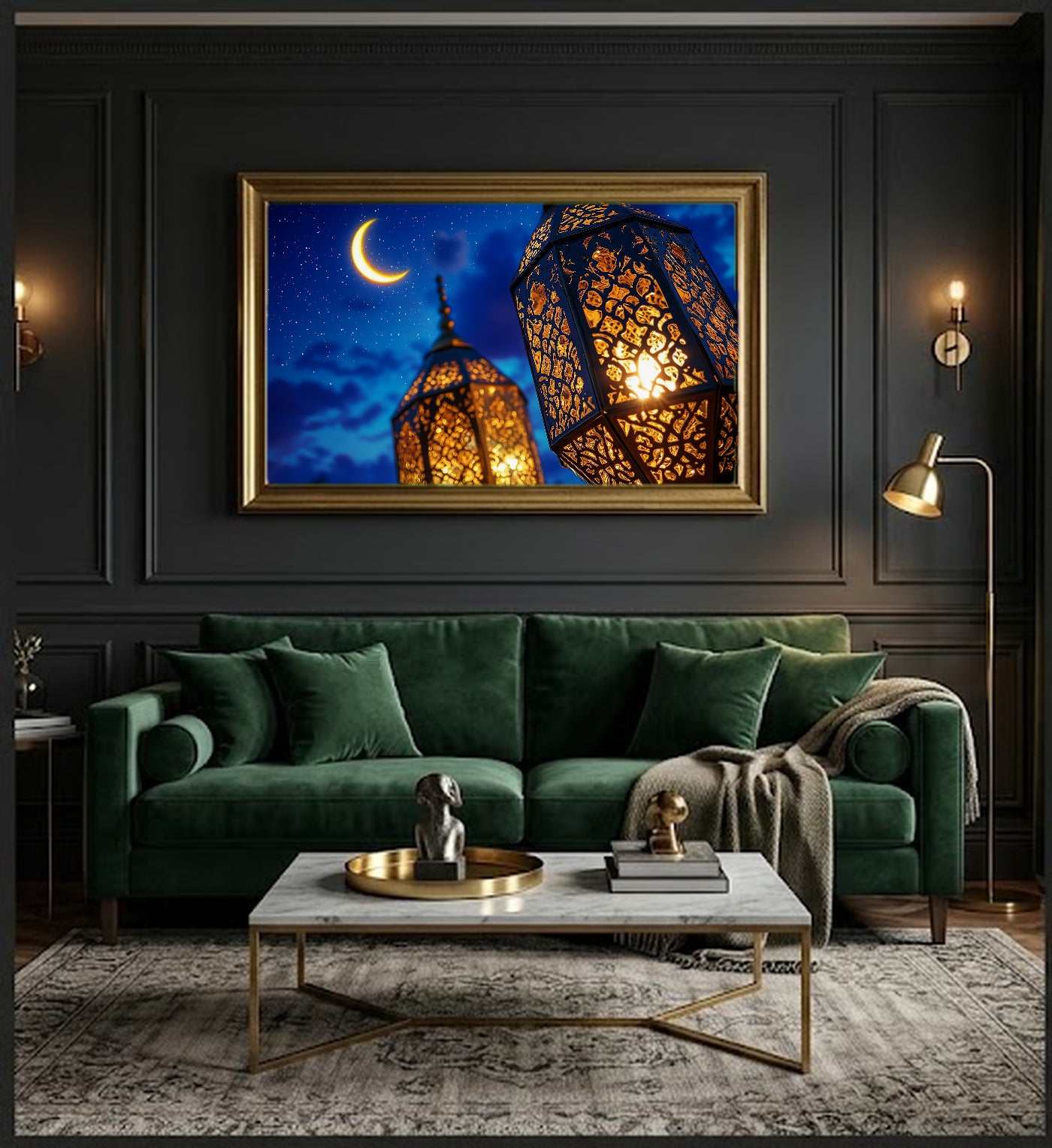 Islamic Lantern Canvas Wall Art | Ramadan Light Print, Sacred Glow, Muslim Decor, Stretched Canvas — islamic-lantern-ramadan-office-wall-art.jpg