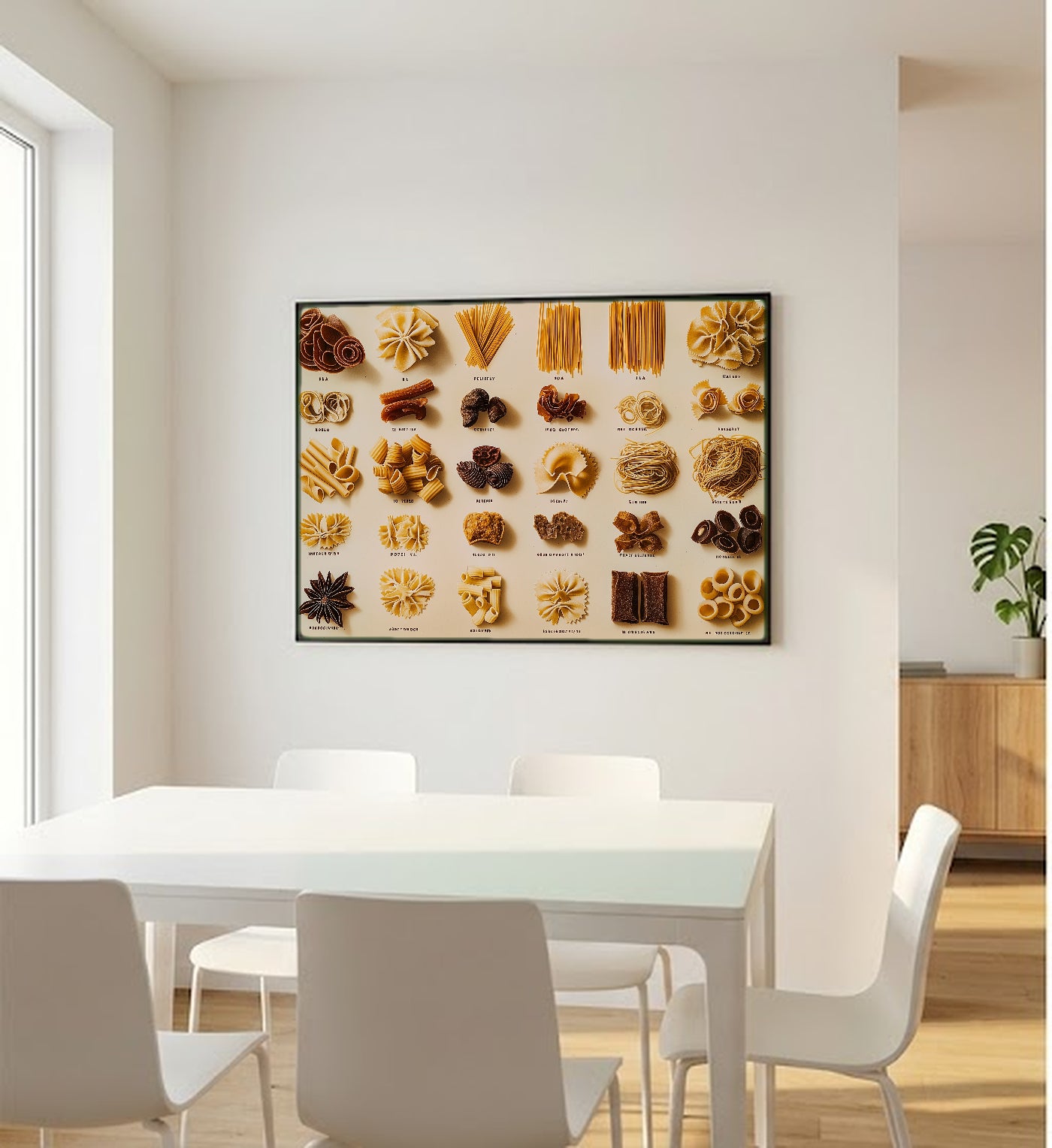 Italian Pasta Shapes Canvas Wall Art | Vintage Poster Print, Italian Kitchen Decor, Stretched Canvas — italian-pasta-shapes-poster-bedroom-wall-art.jpg