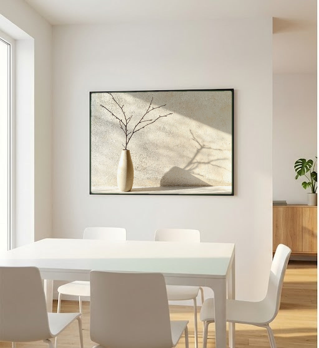 Minimal Branch Canvas Wall Art | Japandi Vase Print, Neutral Decor, Stretched Canvas — japandi-branch-vase-bedroom-wall-art.jpg