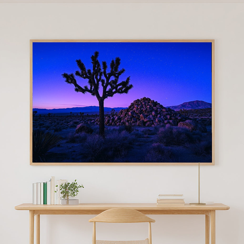 Timeless Joshua Tree Blue Hour — Cozy Studio Wall Art, Warm Living Room Decor, Stretched Canvas, Ready to Hang — joshua-tree-blue-hour-canvas-print.jpg