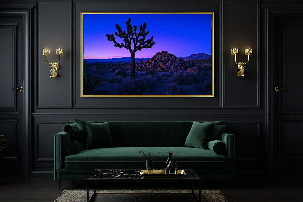 Timeless Joshua Tree Blue Hour — Cozy Studio Wall Art, Warm Living Room Decor, Stretched Canvas, Ready to Hang — joshua-tree-blue-hour-office-wall-art.jpg
