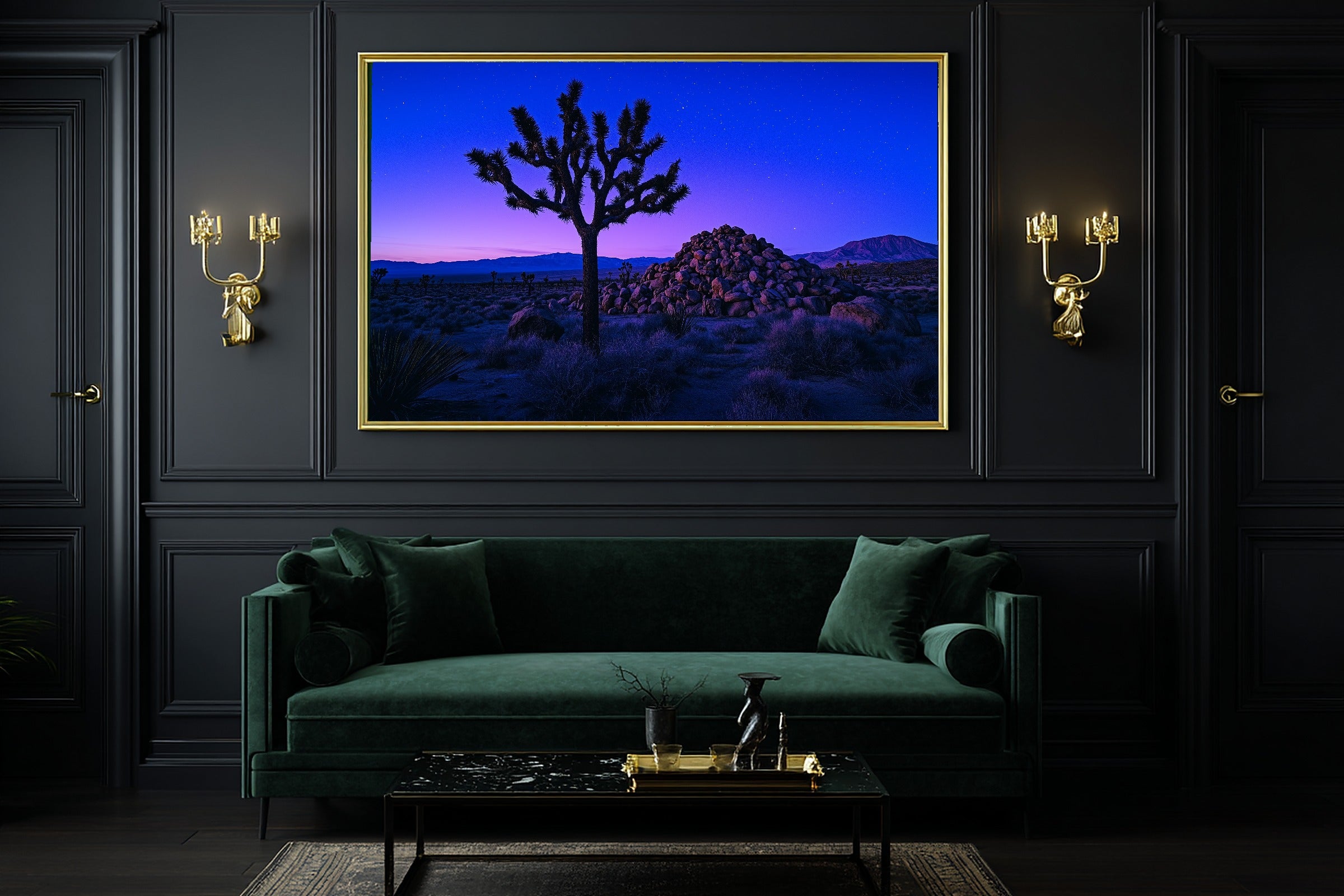 Timeless Joshua Tree Blue Hour — Cozy Studio Wall Art, Warm Living Room Decor, Stretched Canvas, Ready to Hang — joshua-tree-blue-hour-office-wall-art.jpg