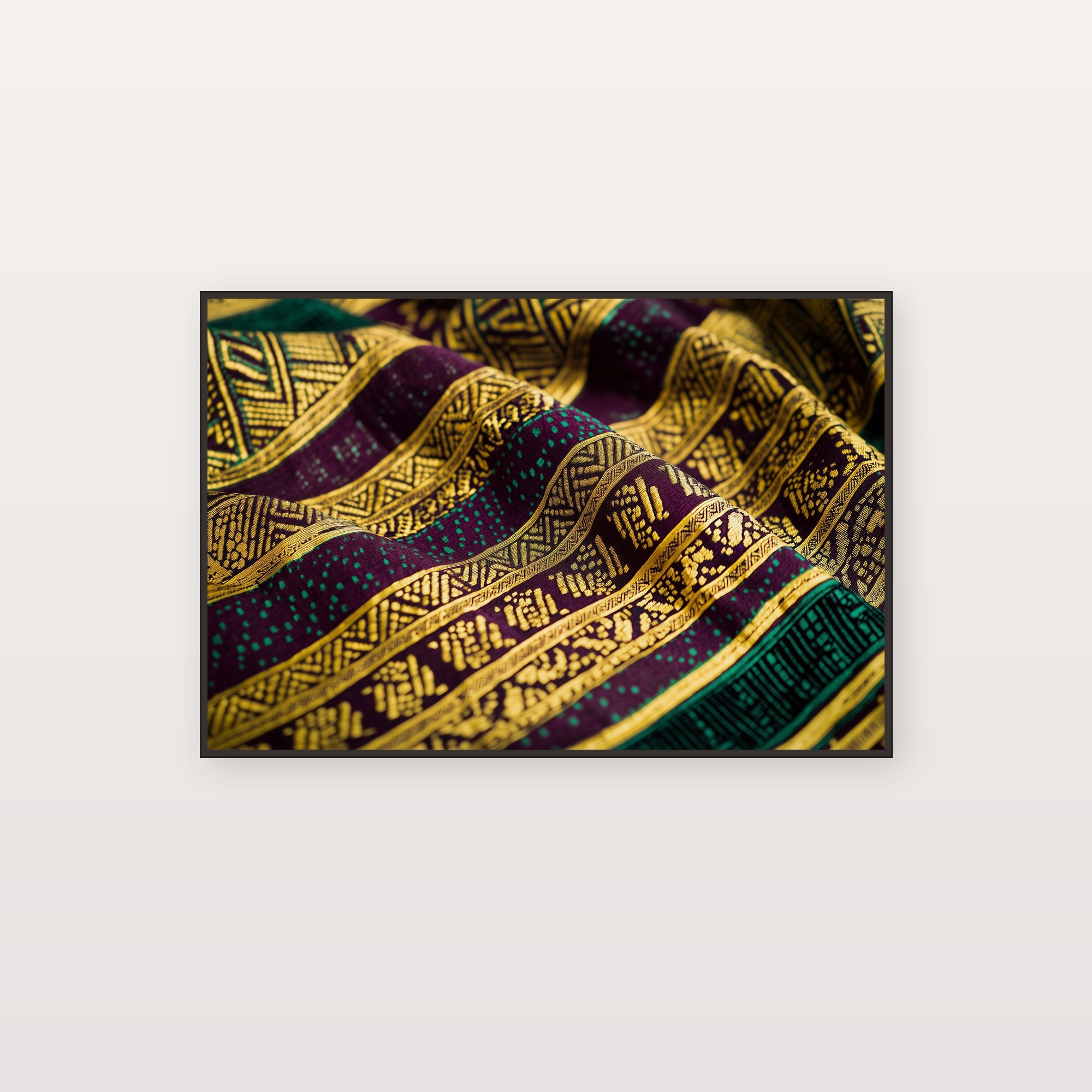 Kente Cloth Canvas Wall Art | Gold Oxblood Pattern Print, Ghanaian Heritage Decor, Stretched Canvas — kente-cloth-pattern-gold-oxblood-canvas-print.jpg