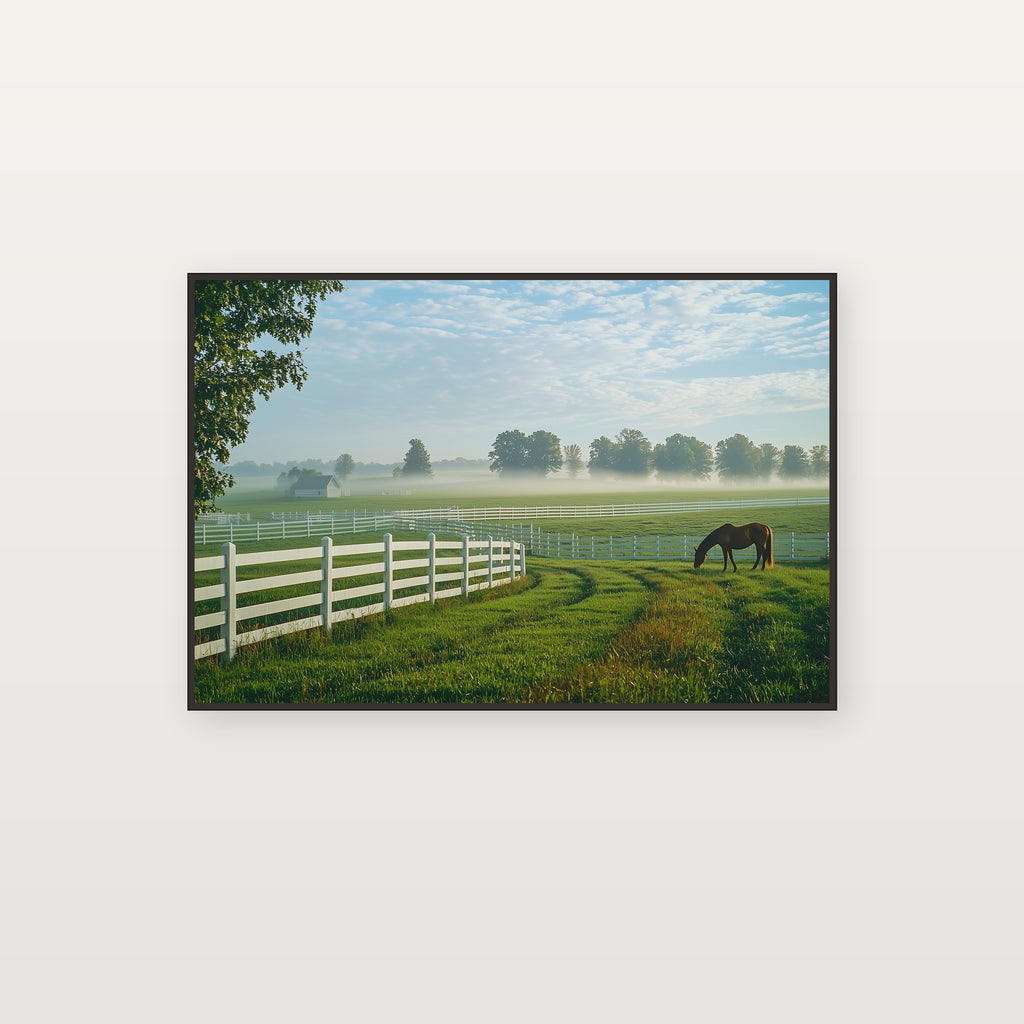 Kentucky Horse Farm Canvas Wall Art | Bluegrass Painterly Print, Equestrian Decor, Stretched Canvas — kentucky-horse-farm-canvas-print.jpg