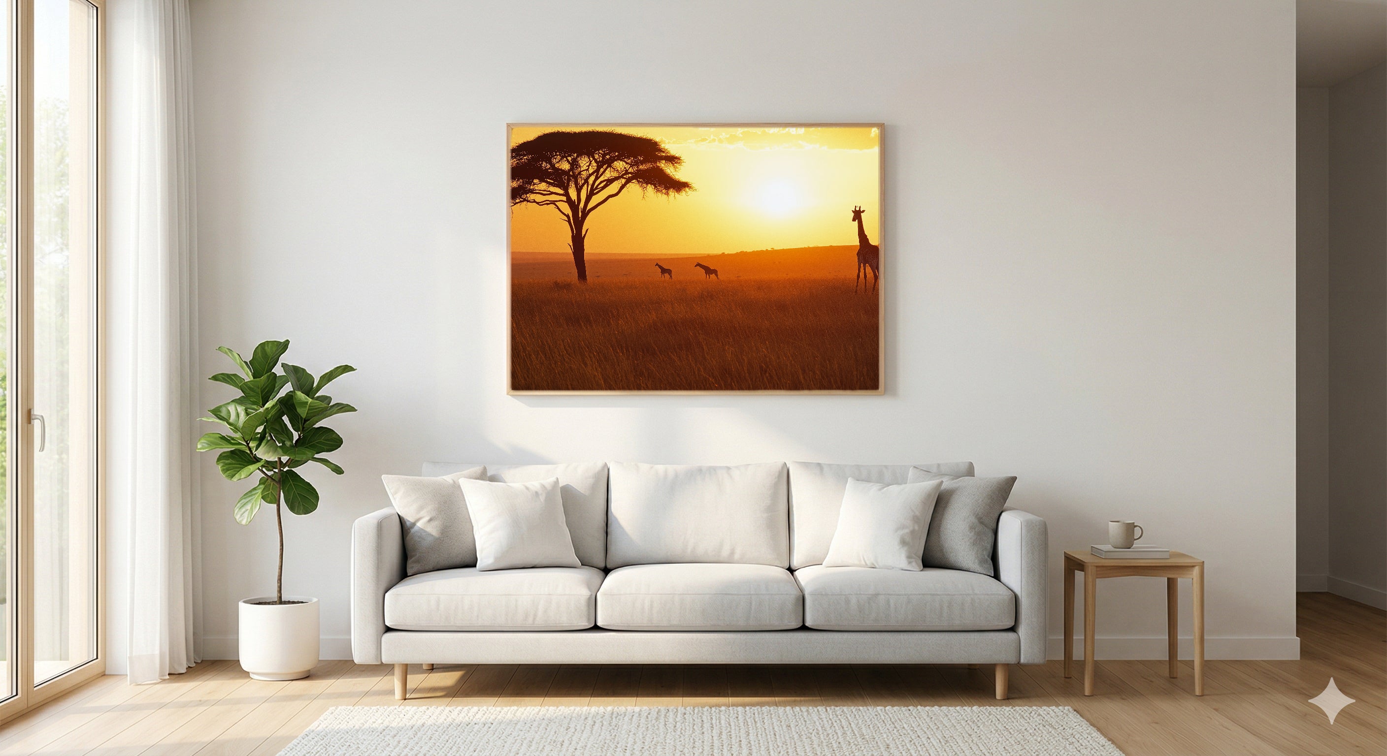 Maasai Mara Canvas Wall Art | Kenya Safari Print, African Savanna, Wildlife Decor, Stretched Canvas — kenya-maasai-mara-living-room-wall-art.jpg