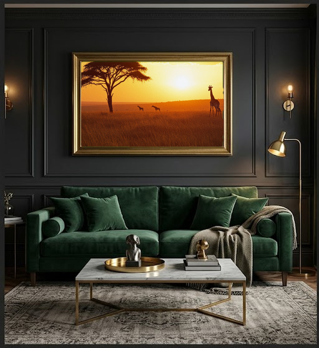 Maasai Mara Canvas Wall Art | Kenya Safari Print, African Savanna, Wildlife Decor, Stretched Canvas — kenya-maasai-mara-office-wall-art.jpg