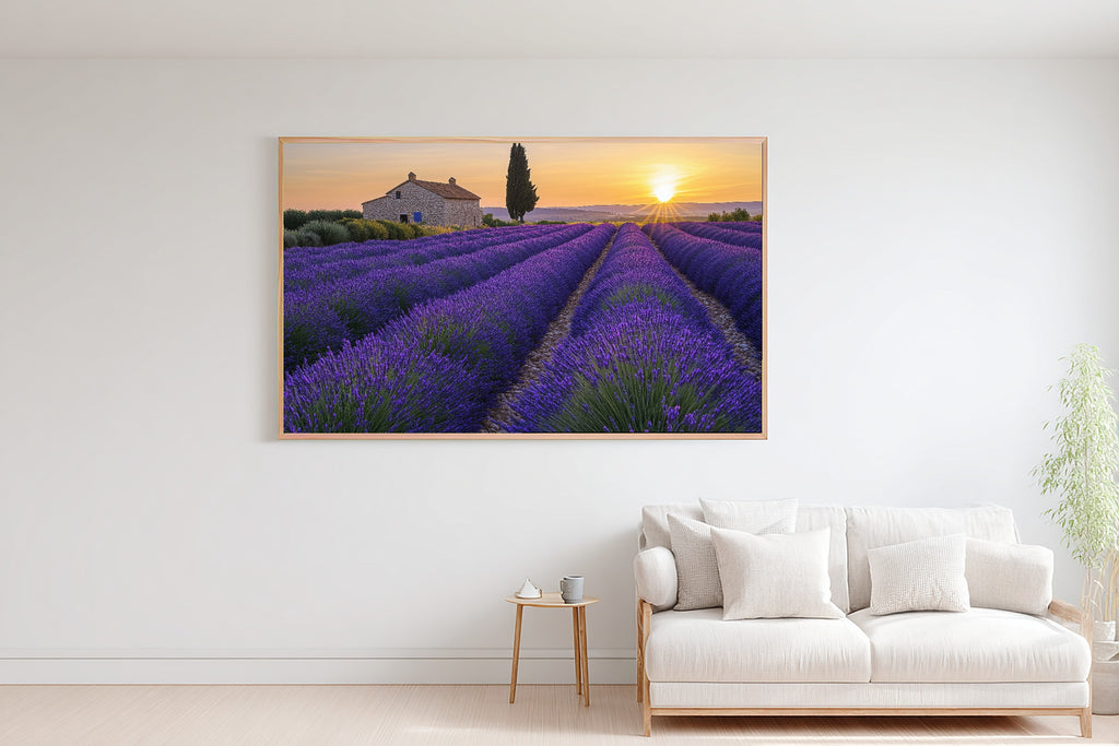 Hand-picked Lavender Provence Sunset Giclée Print — Stunning Romantic Old-World for the Dining Room — lavender-provence-sunset-bedroom-wall-art.jpg