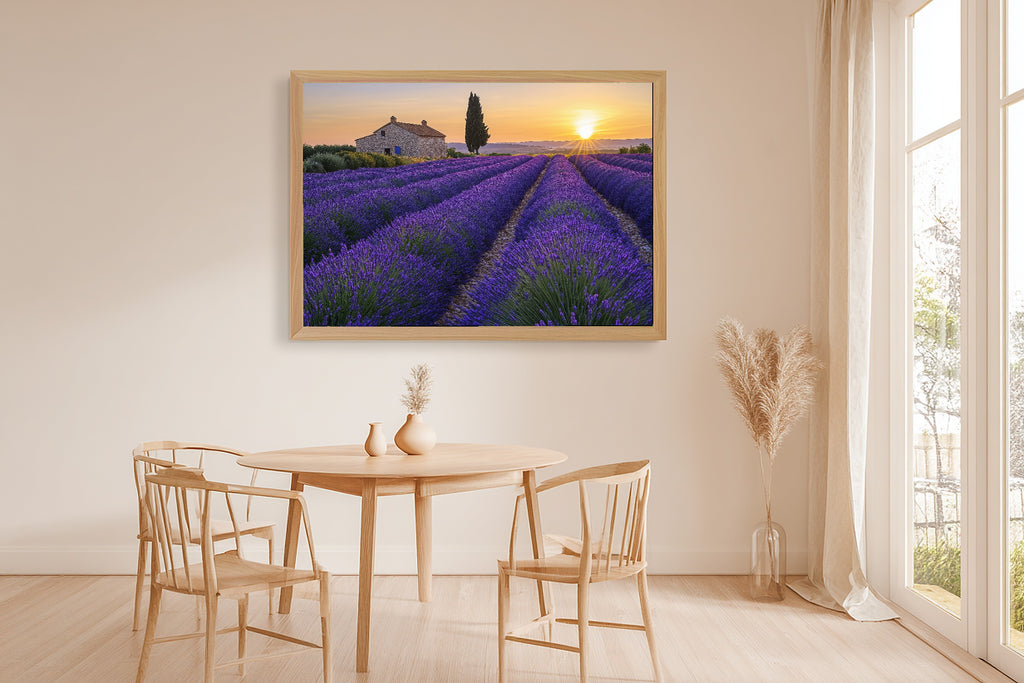 Hand-picked Lavender Provence Sunset Giclée Print — Stunning Romantic Old-World for the Dining Room — lavender-provence-sunset-dining-room-wall-art.jpg