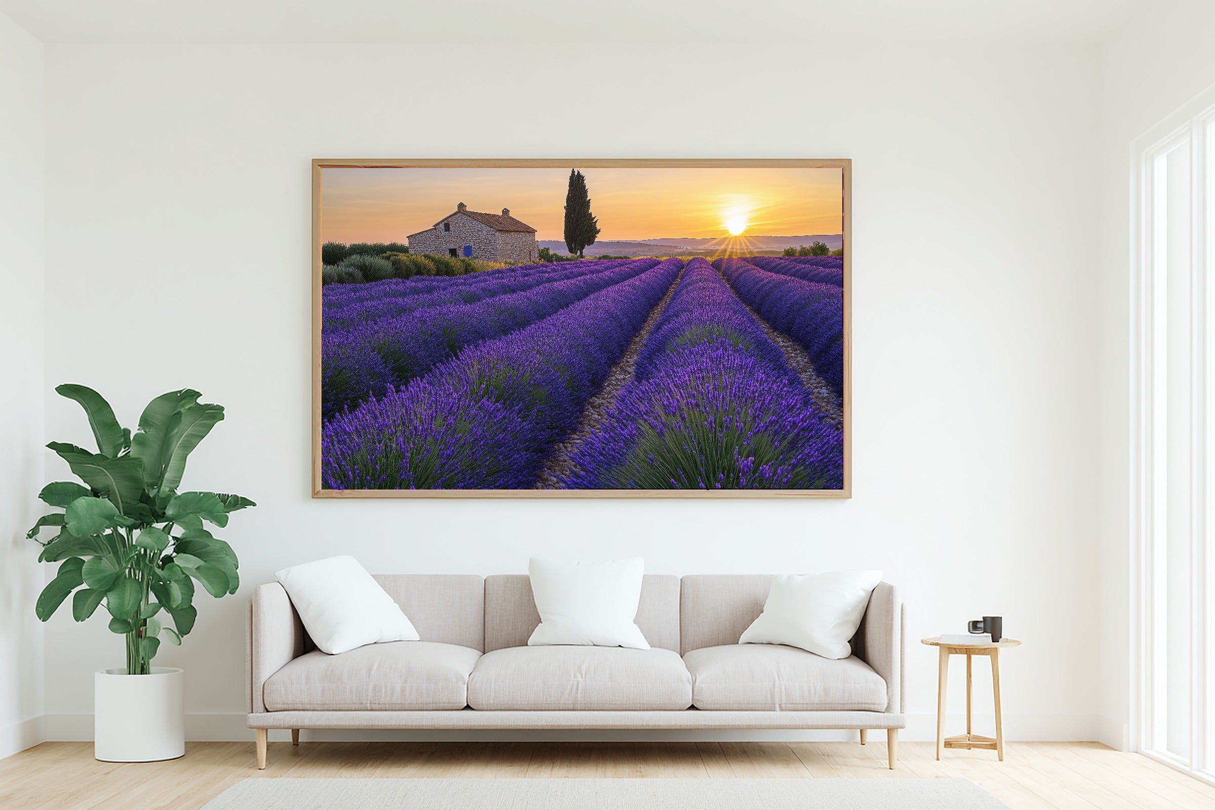 Hand-picked Lavender Provence Sunset Giclée Print — Stunning Romantic Old-World for the Dining Room — lavender-provence-sunset-living-room-wall-art.jpg