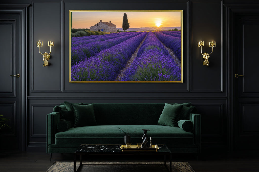 Hand-picked Lavender Provence Sunset Giclée Print — Stunning Romantic Old-World for the Dining Room — lavender-provence-sunset-office-wall-art.jpg