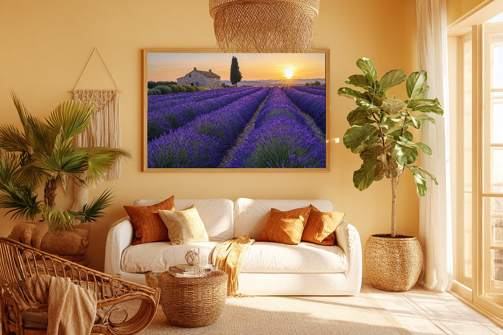 Hand-picked Lavender Provence Sunset Giclée Print — Stunning Romantic Old-World for the Dining Room — lavender-provence-sunset-room-5-wall-art.jpg