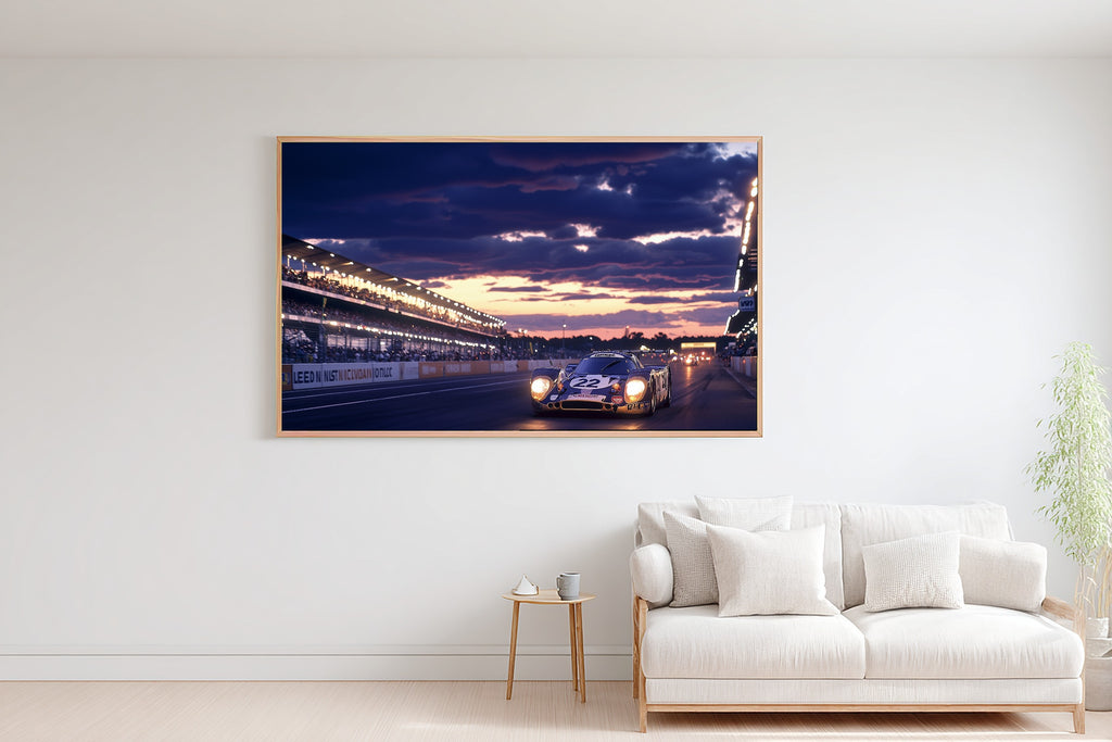 Le Mans 24H Retro Poster Print on Stretched Canvas — Dreamy Warm Gallery for the Living Room, Gift for the Art Lover in Your Life — le-mans-24h-retro-poster-bedroom-wall-art.jpg