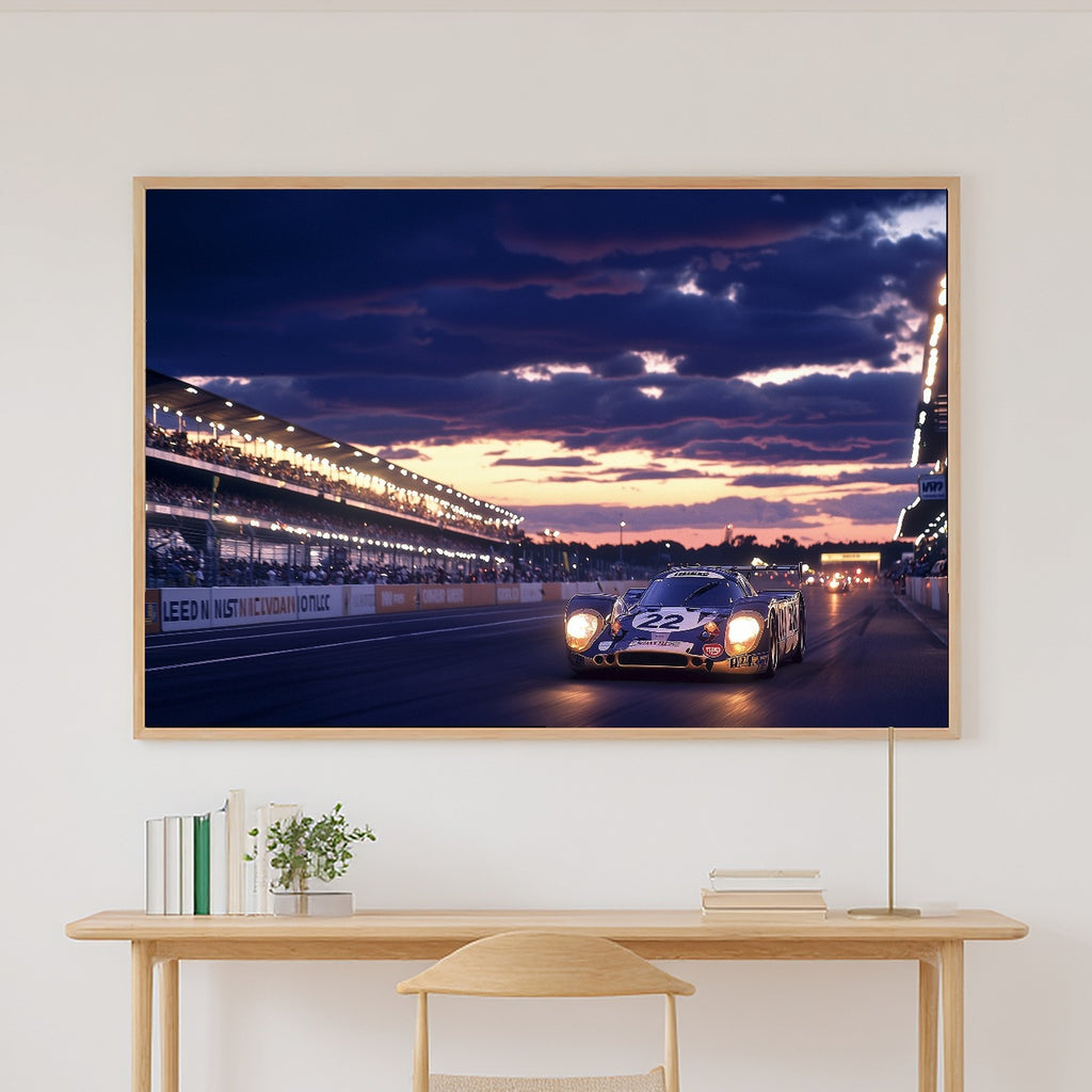 Le Mans 24H Retro Poster Print on Stretched Canvas — Dreamy Warm Gallery for the Living Room, Gift for the Art Lover in Your Life — le-mans-24h-retro-poster-canvas-print.jpg