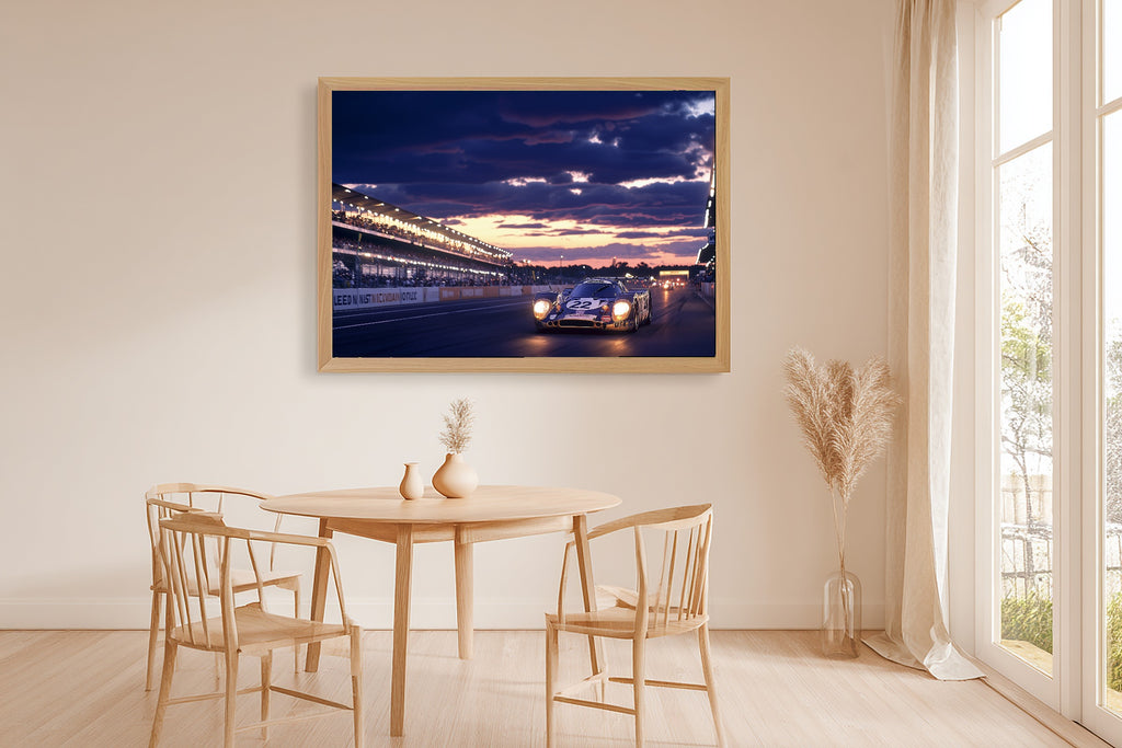 Le Mans 24H Retro Poster Print on Stretched Canvas — Dreamy Warm Gallery for the Living Room, Gift for the Art Lover in Your Life — le-mans-24h-retro-poster-dining-room-wall-art.jpg