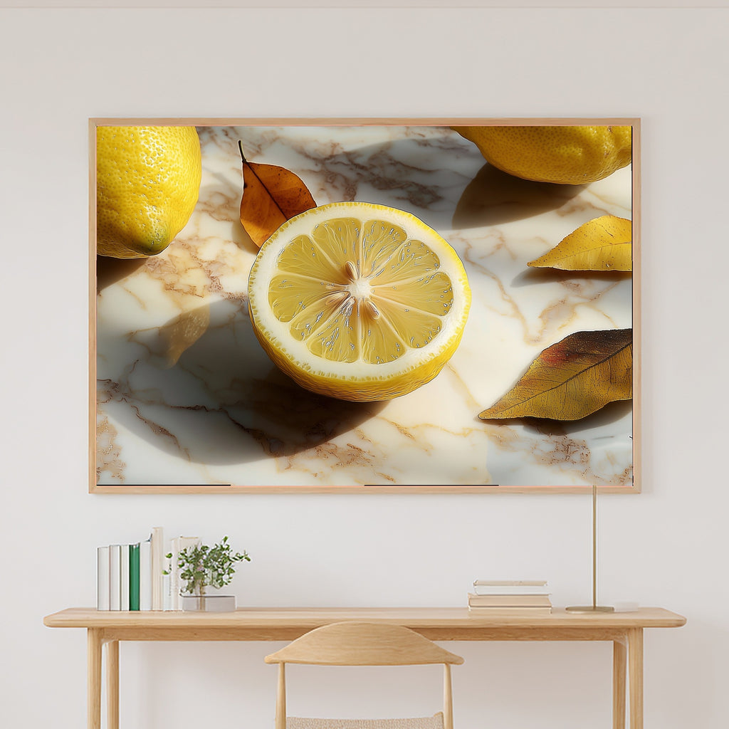 Lemon Half Marble Table Museum-Quality Canvas, Patina-Blue Abstract Art, Home Office Wall Decor, Gift for Home Owners — lemon-half-marble-table-canvas-print.jpg