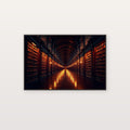 Library Corridor Canvas Wall Art | Vanishing Point Print, Dark Academia Decor, Stretched Canvas — library-corridor-perspective-canvas-print.jpg