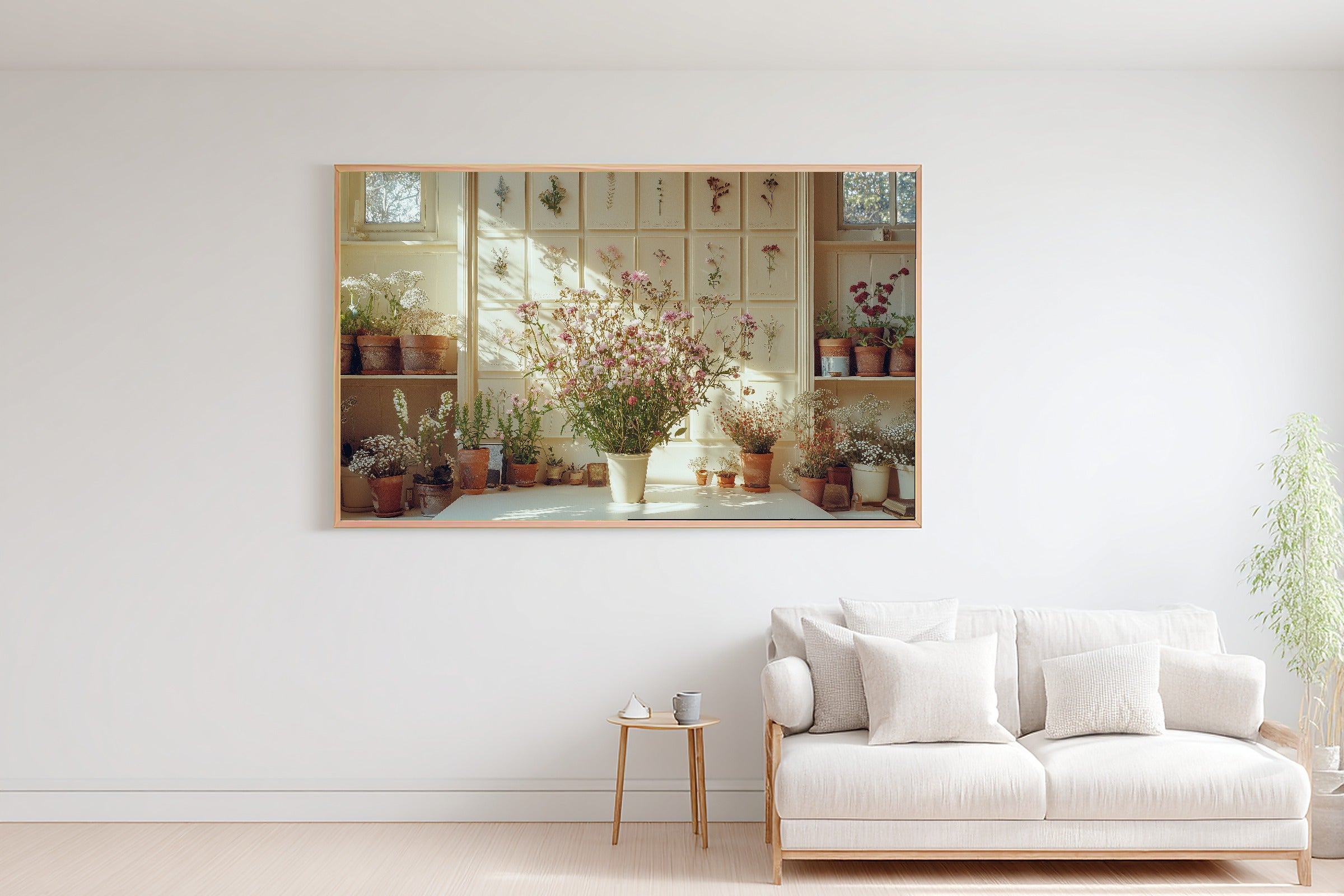 Light Academia Botanical Studio Giclée Canvas Print, Vintage Botanical Watercolor Poster Print, Cottage Kitchen Statement Piece — light-academia-botanical-studio-bedroom-wall-art.jpg