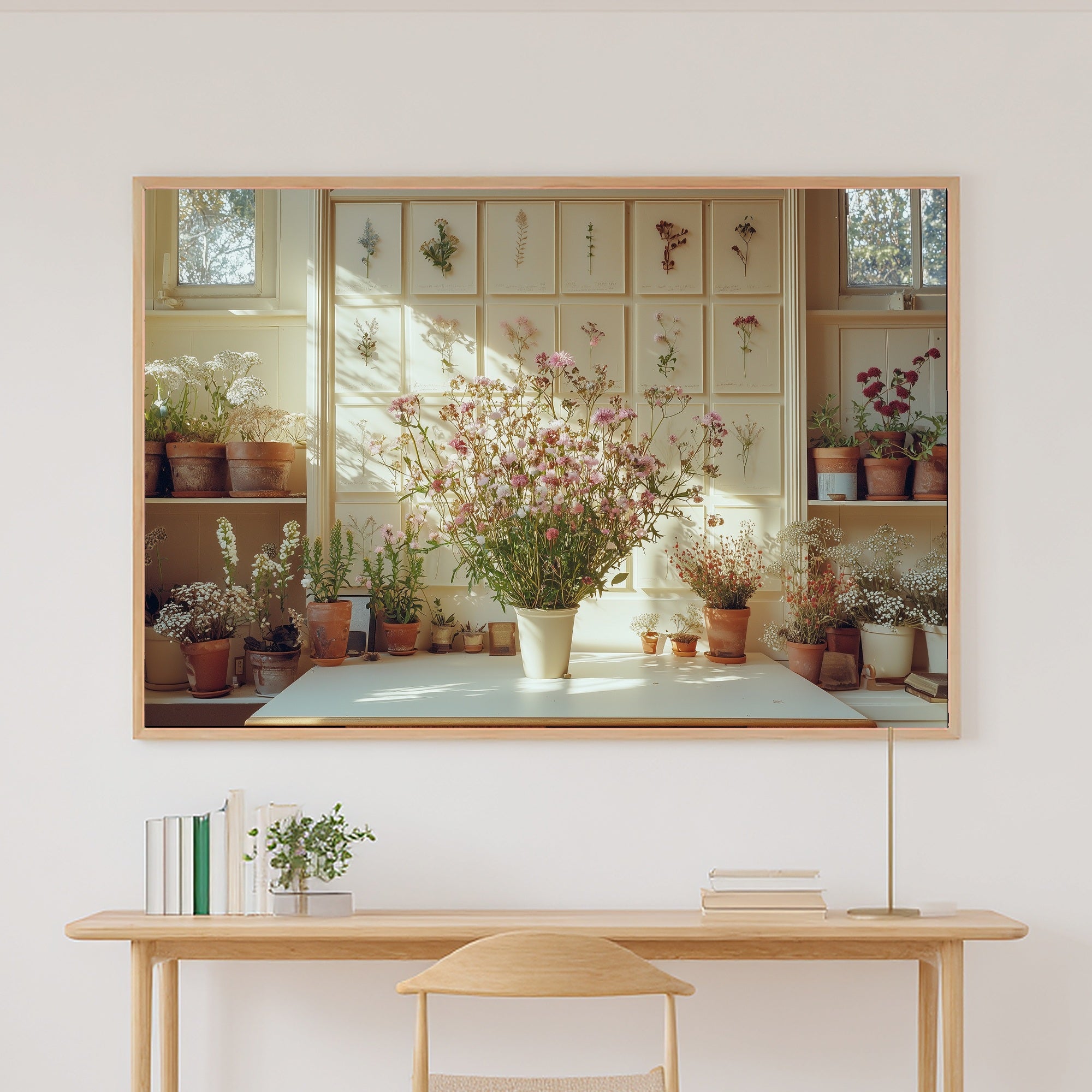 Light Academia Botanical Studio Giclée Canvas Print, Vintage Botanical Watercolor Poster Print, Cottage Kitchen Statement Piece — light-academia-botanical-studio-canvas-print.jpg
