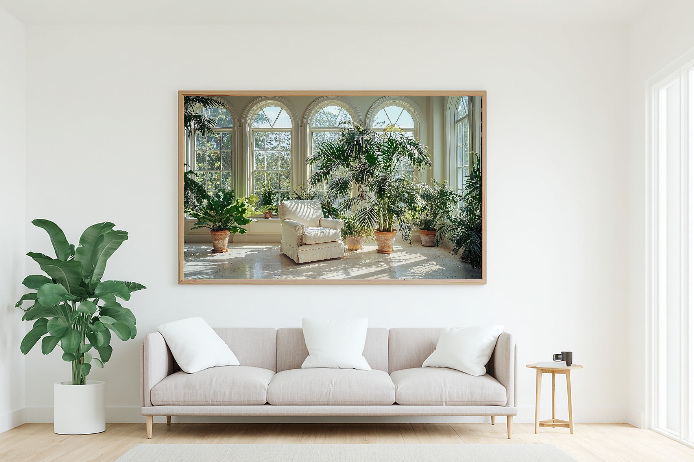 Light Academia Conservatory Plants Museum-Quality Canvas, Vintage Botanical Watercolor Statement Piece, Bedroom Gallery Wall — light-academia-conservatory-plants-living-room-wall-art.jpg