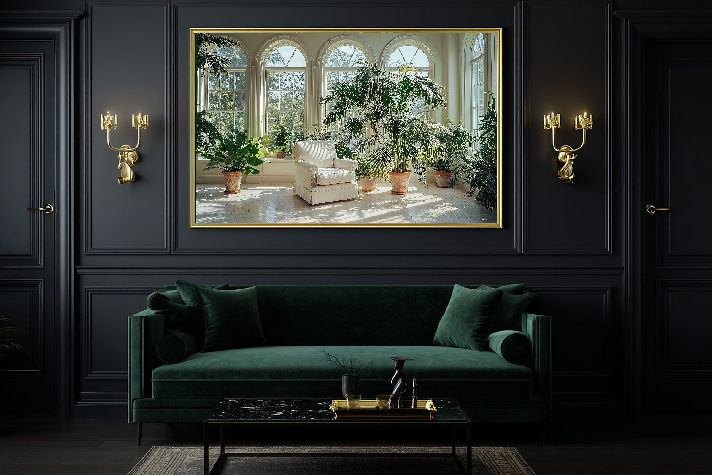 Light Academia Conservatory Plants Museum-Quality Canvas, Vintage Botanical Watercolor Statement Piece, Bedroom Gallery Wall — light-academia-conservatory-plants-office-wall-art.jpg