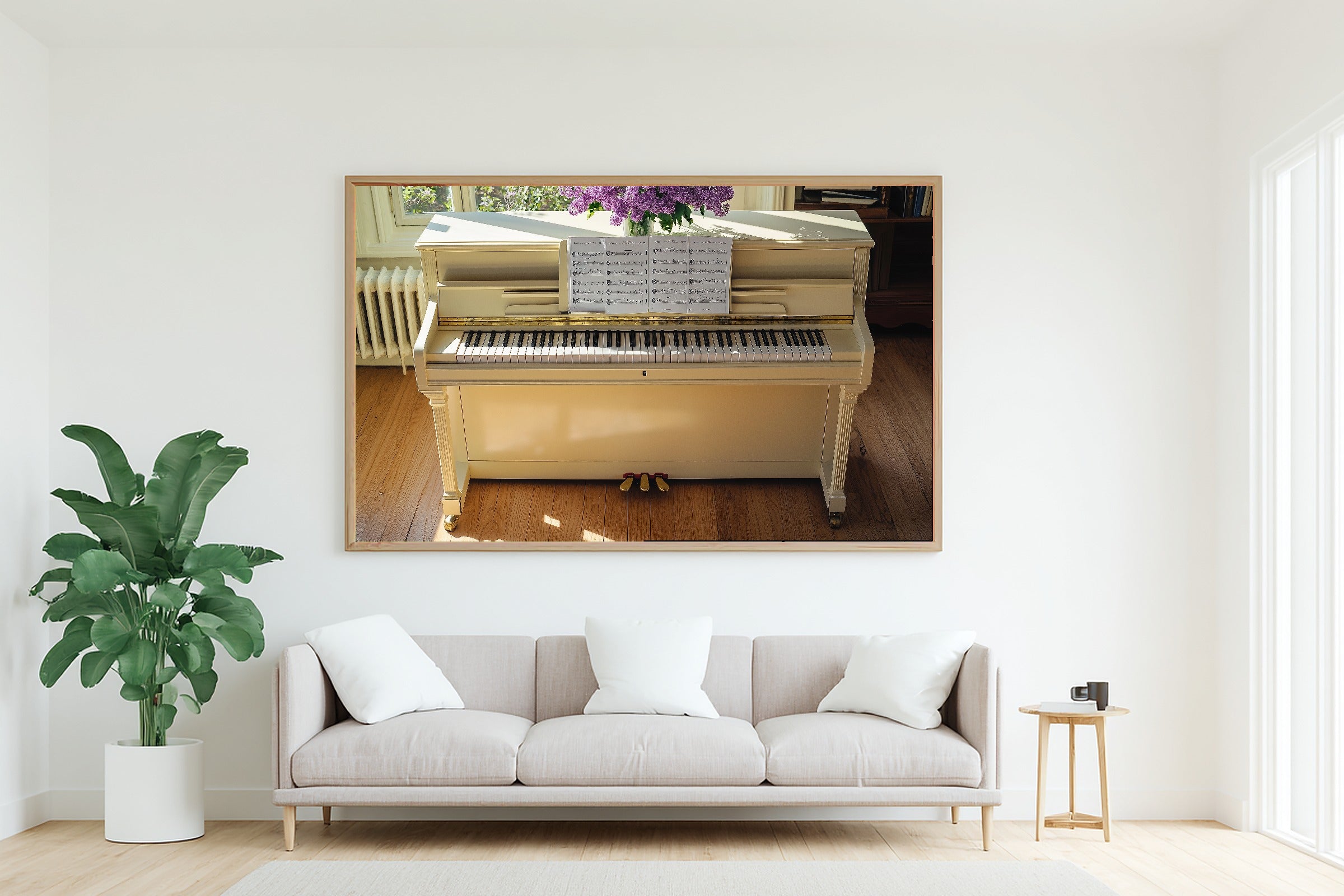 Light Academia Cream Piano Lilacs Museum-Quality Canvas, Soft Painterly Print Wall Art, Bedroom Gallery Wall, Gift Under 100 — light-academia-cream-piano-lilacs-living-room-wall-art.jpg