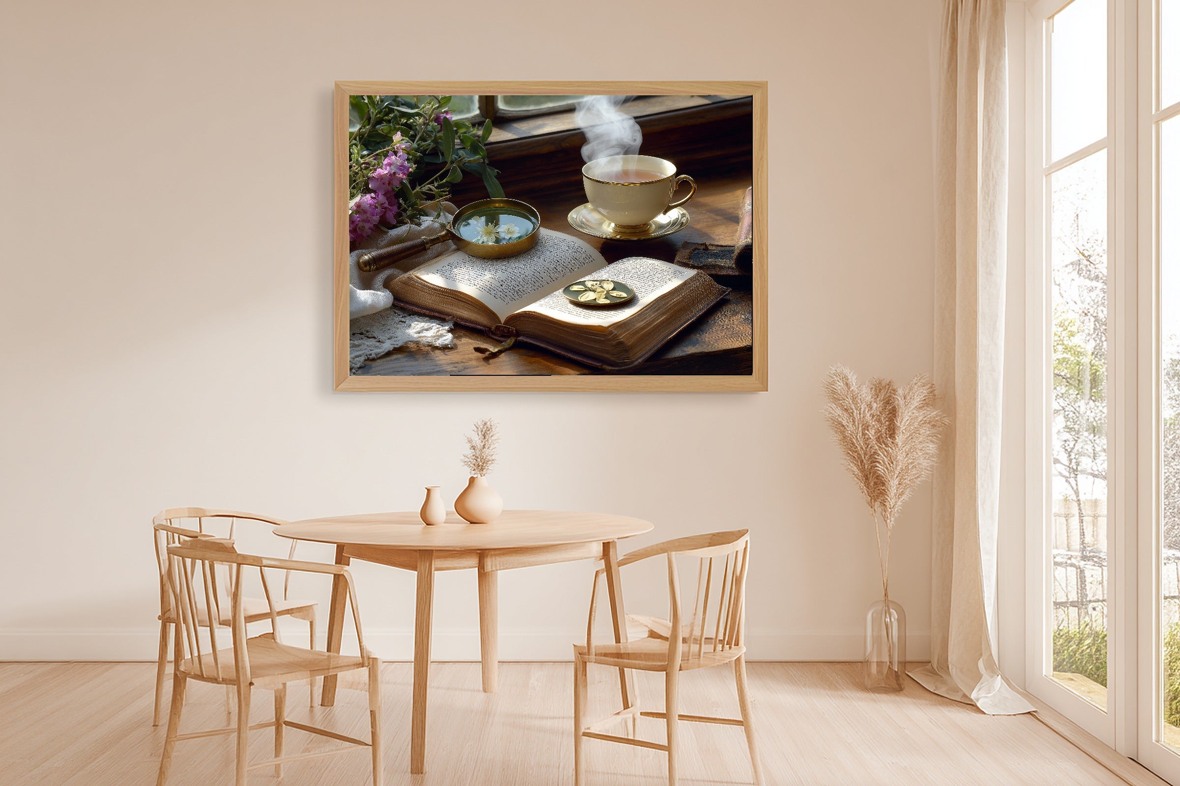 Light Academia Scholars Desk Teacup Canvas Wall Art | Warm Gallery Wall Art | Living Room Decor | Mother's Day Gift Idea — light-academia-scholars-desk-teacup-dining-room-wall-art.jpg