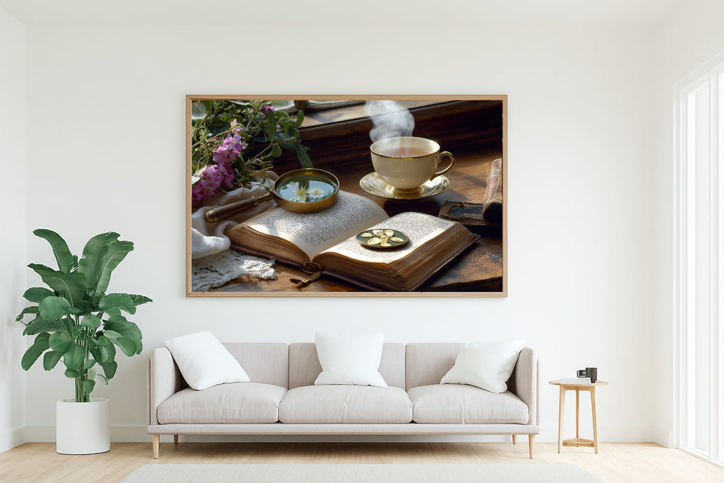 Light Academia Scholars Desk Teacup Canvas Wall Art | Warm Gallery Wall Art | Living Room Decor | Mother's Day Gift Idea — light-academia-scholars-desk-teacup-living-room-wall-art.jpg