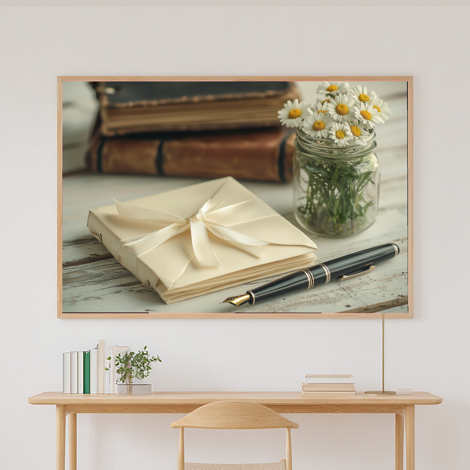 Light Academia Vellum Letters Daisies Canvas Print, Dreamy Timeless Artwork, Home Office Wall Decor, Birthday Gift for Her — light-academia-vellum-letters-daisies-canvas-print.jpg