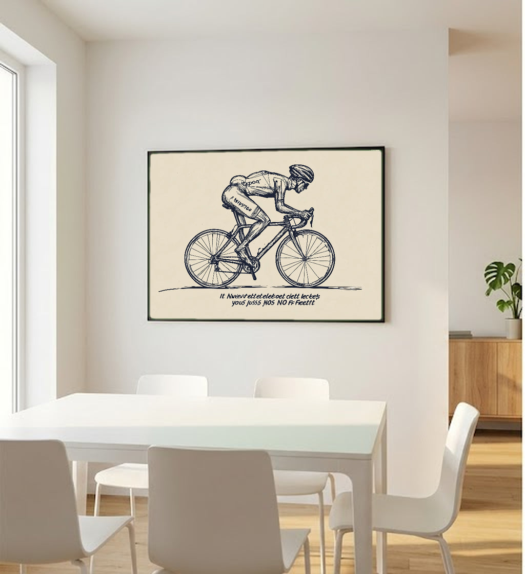 Line Art Cyclist Canvas Wall Art | Stoic Quote Print, Minimalist Cycling Decor, Stretched Canvas — line-cyclist-stoic-quote-bedroom-wall-art.jpg