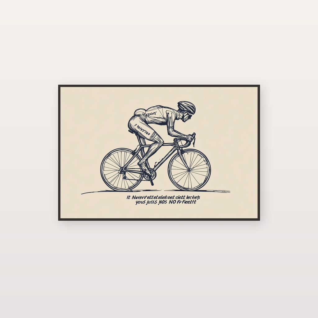 Line Art Cyclist Canvas Wall Art | Stoic Quote Print, Minimalist Cycling Decor, Stretched Canvas — line-cyclist-stoic-quote-canvas-print.jpg