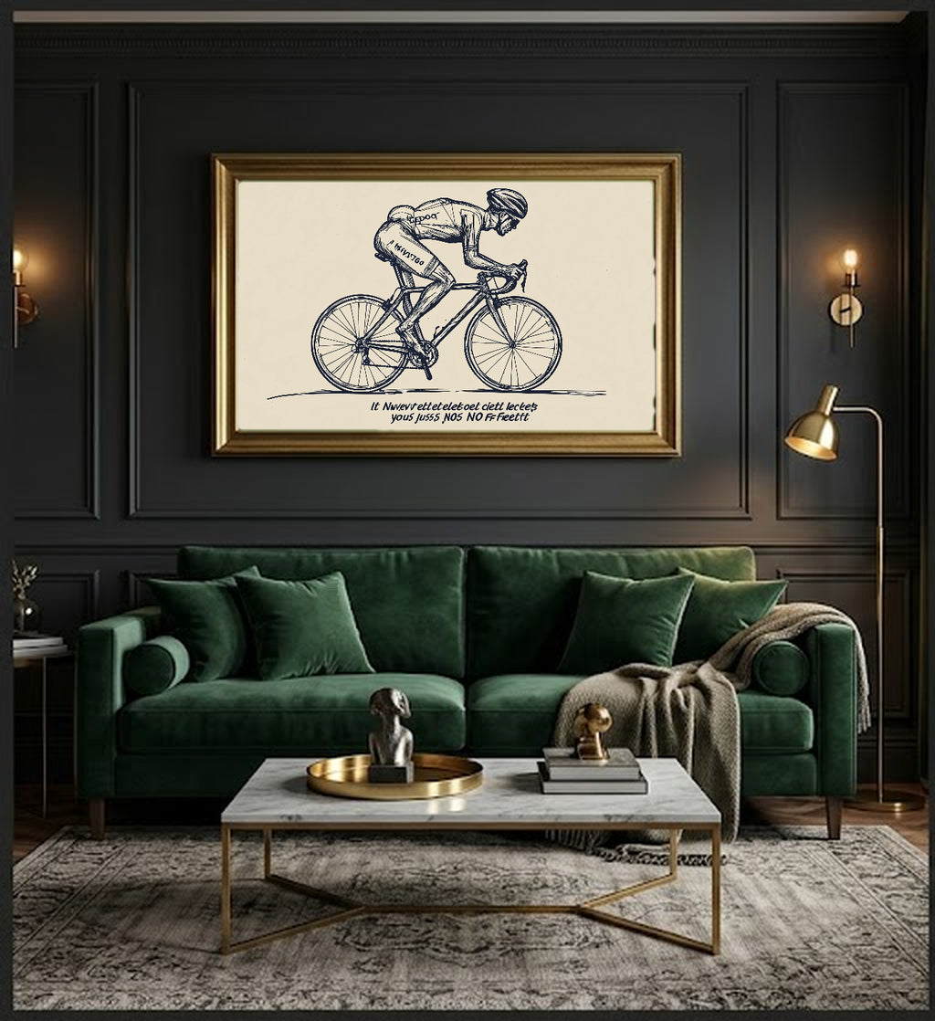 Line Art Cyclist Canvas Wall Art | Stoic Quote Print, Minimalist Cycling Decor, Stretched Canvas — line-cyclist-stoic-quote-office-wall-art.jpg