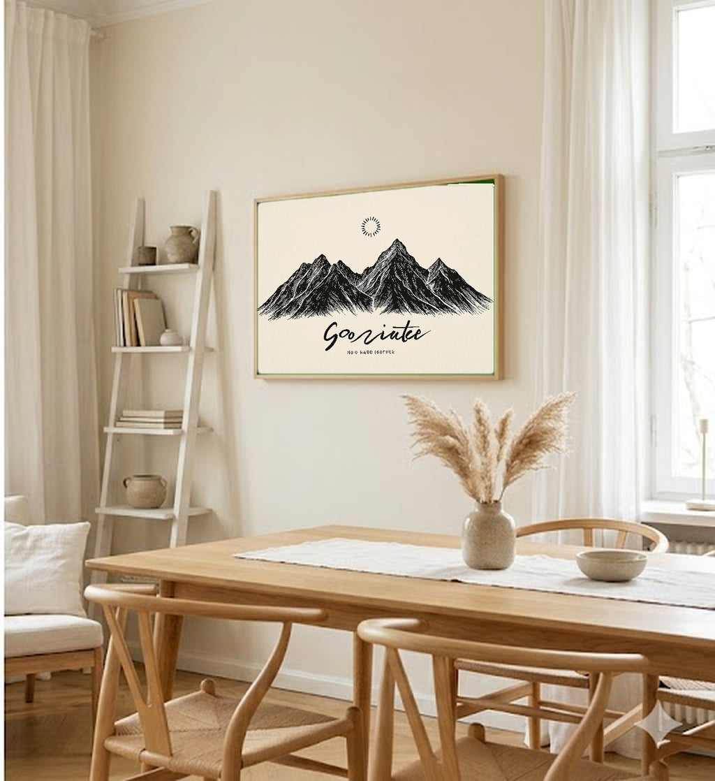 Line Mountain Canvas Wall Art | Go Outside Quote Print, Minimalist Hiking Decor, Stretched Canvas — line-mountain-go-outside-dining-room-wall-art.jpg