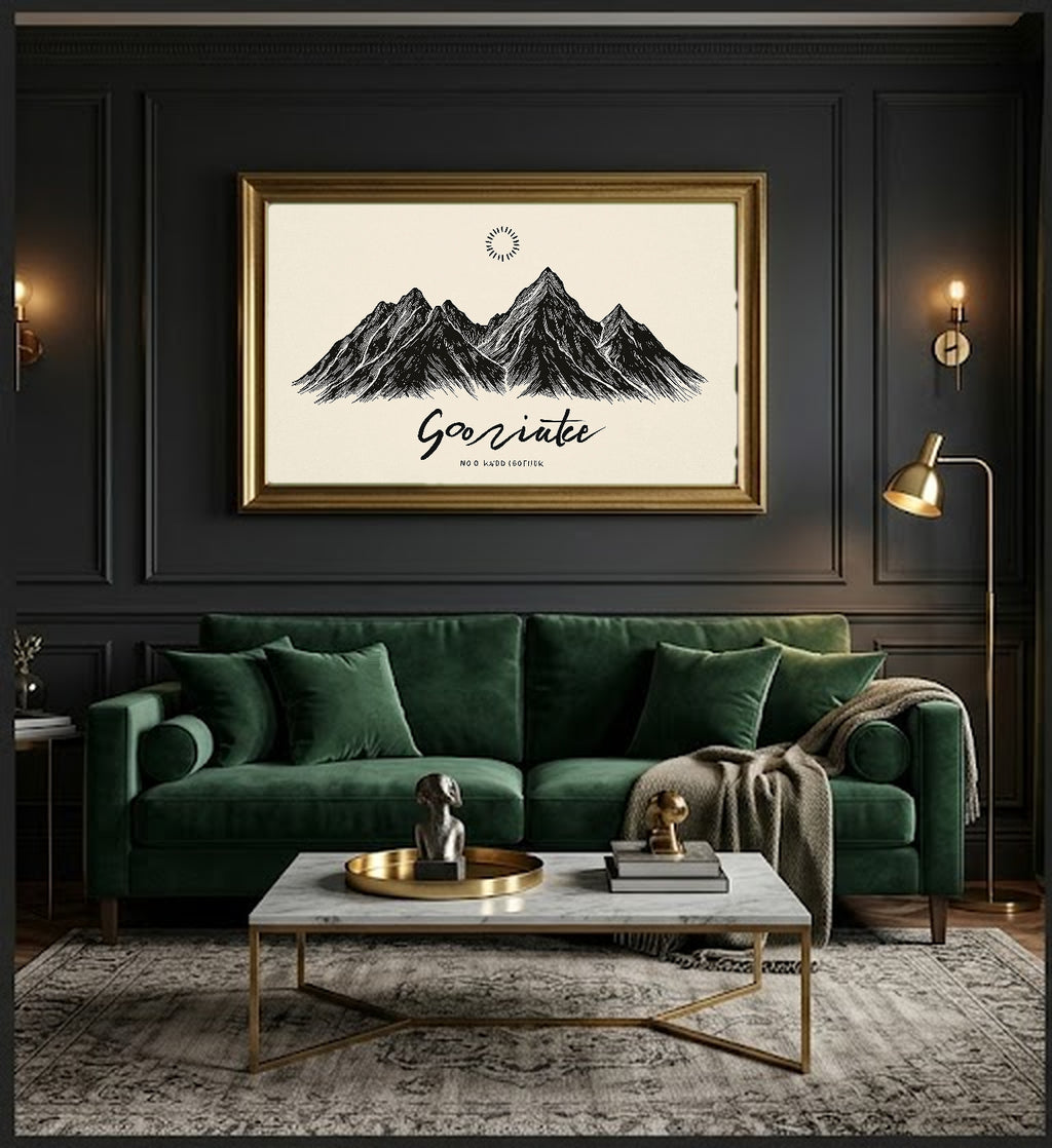 Line Mountain Canvas Wall Art | Go Outside Quote Print, Minimalist Hiking Decor, Stretched Canvas — line-mountain-go-outside-office-wall-art.jpg